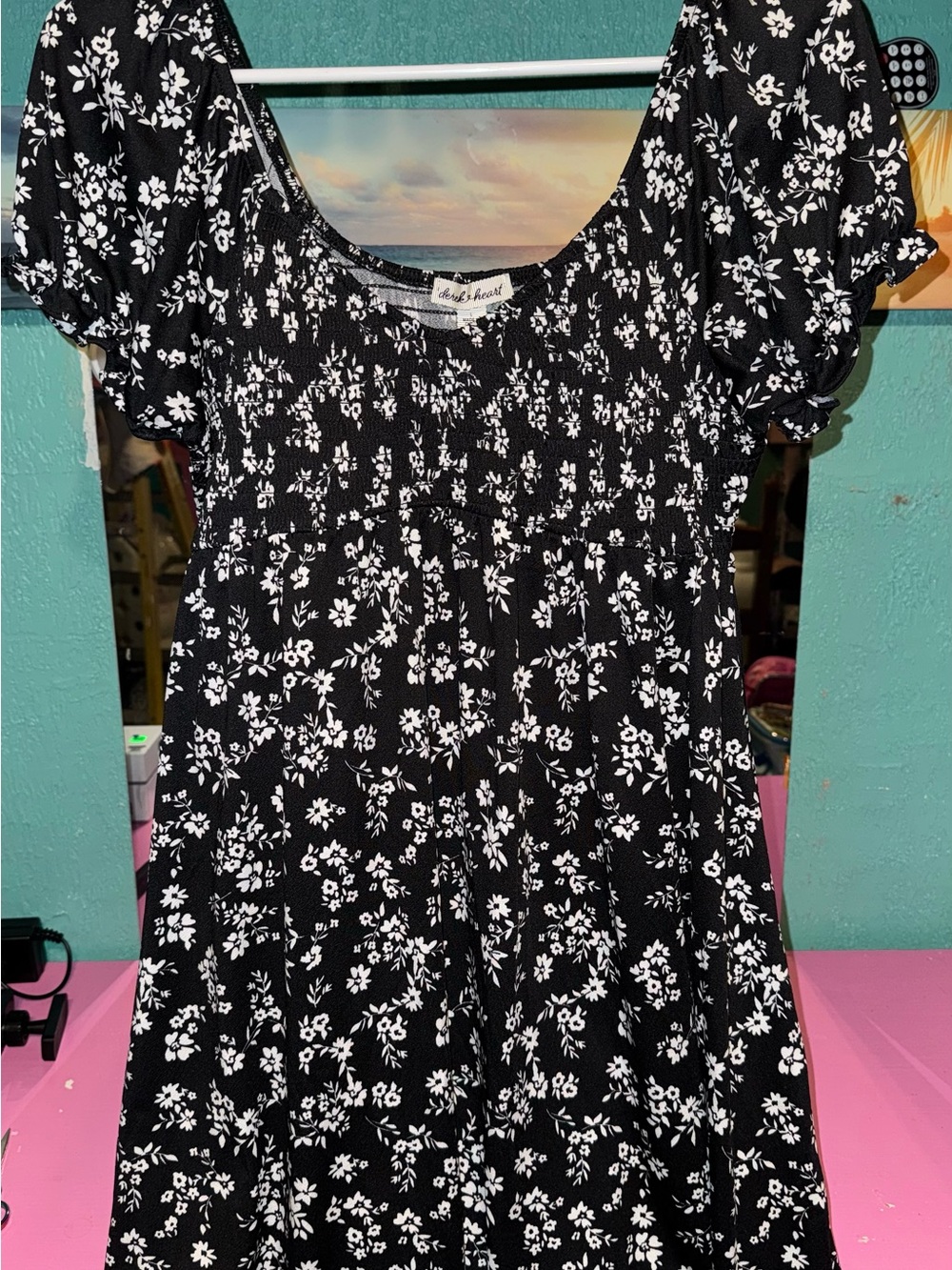 Derek Heart Black and White Floral Mini Dress